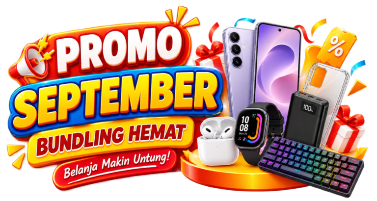 Banner promo September Grand Cellular dengan penawaran bundling hemat untuk gadget dan aksesoris pilihan.