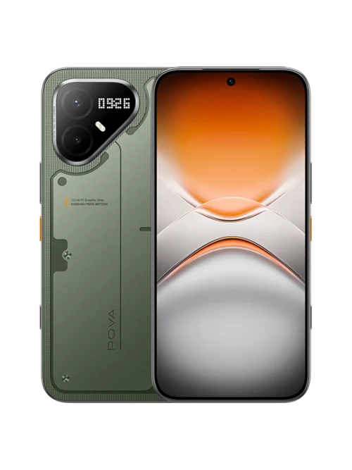 TECNO Pova 8 Pro 5G dengan layar AMOLED 6.78 inci 144Hz, RAM 24GB, baterai 6500mAh, dan prosesor Dimensity 7400 Ultimate 5G.